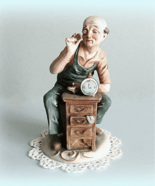 Old Man Watchmaker Figurine
